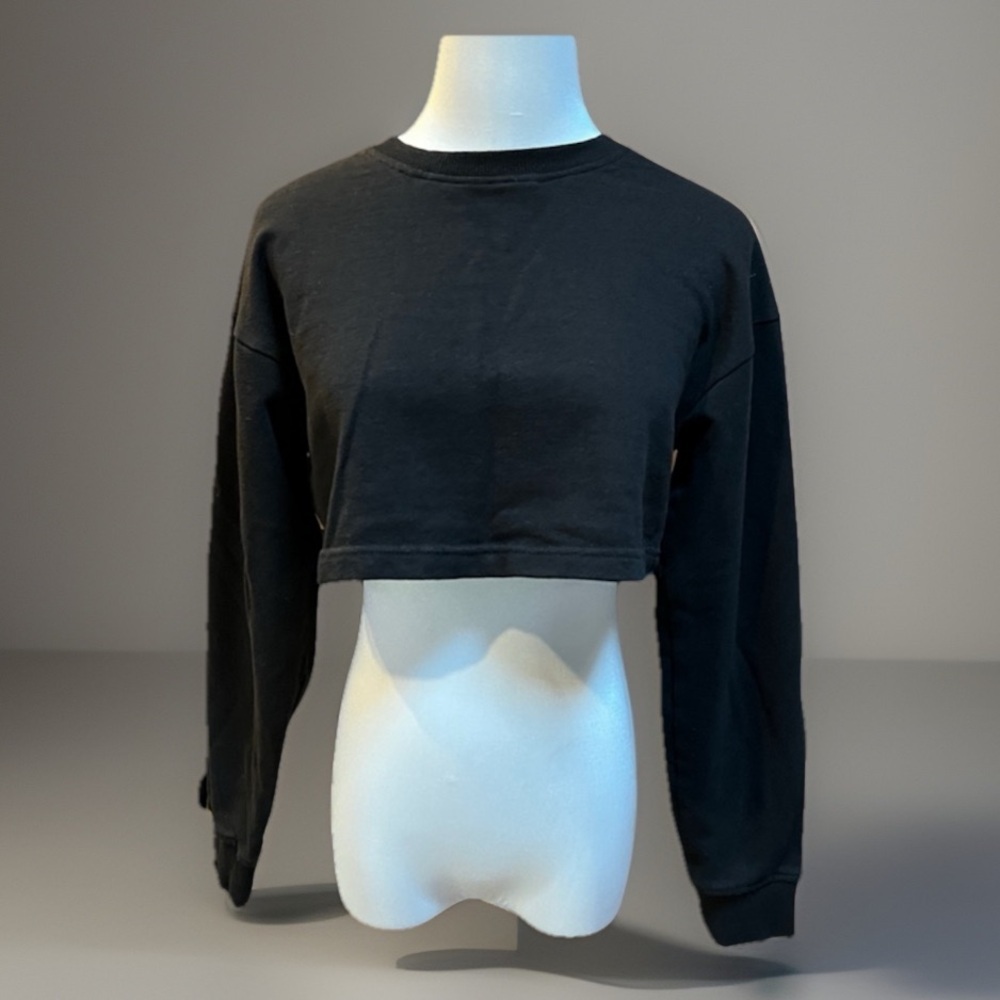 Black Ultra Cropped Misguided sz 0 Sweatshirt